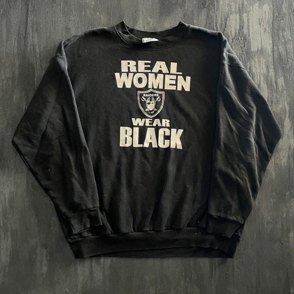 Vintage Oakland Raiders Sweatshirt Mens XXL Black 90s NFL Real Women Wear Black